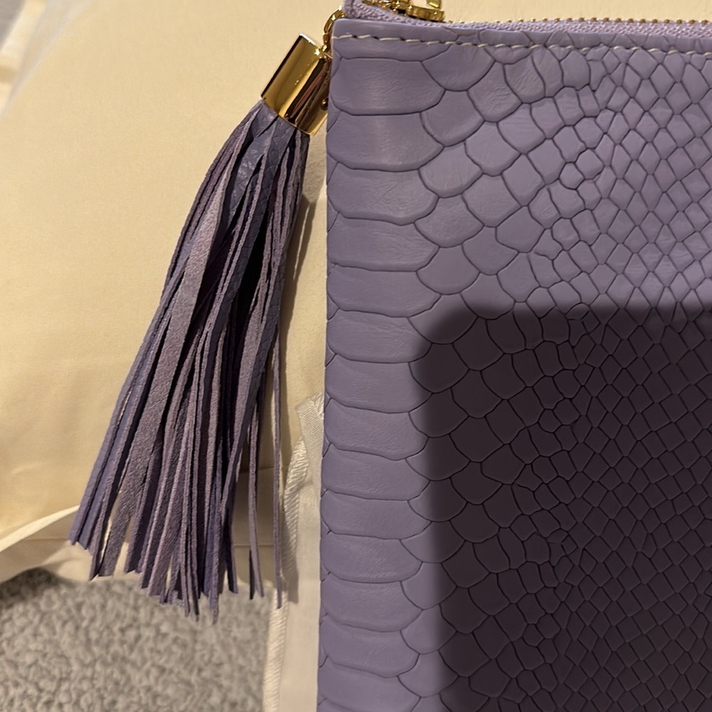 Gigi New York Lavender Python Embossed Large Clut… - image 4